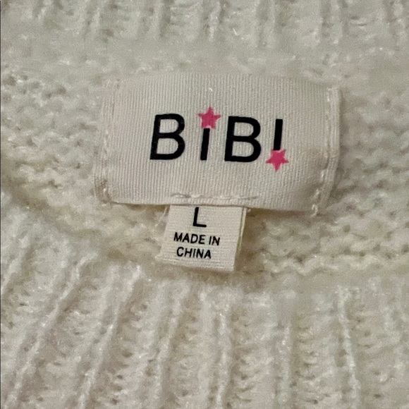 BiBi Cream Sweater with Pink Design - Picture 2 of 3